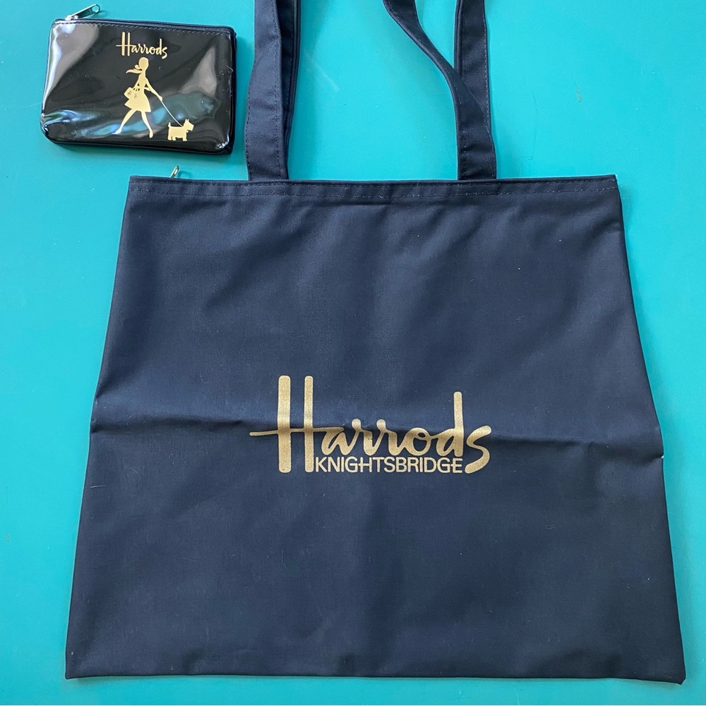 Harrods Knightsbridge Tote Bag and Coin Purse / Makeup Pouch - Picture 12 of 12